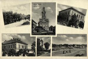 Szőgyén, Magyarszőgyén, Madarsky Seldín, Svodín; Fő utca, Római katolikus templom, Fő tér, Római katolikus iskola / main street, Catholic church, main square, Catholic school (EK)