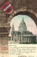 1902 Budapest V. Bazilika. Címeres litho keret