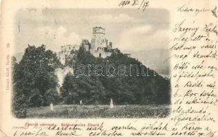 1900 Zboró, Zborov; Schlossruine Zboró / Zborói várrom. Kiadja Divald Adolf 24. / Zborovsky hrad / castle (kopott sarkak / worn corners)