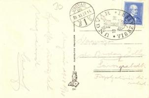 1938 Ungvár, Uzshorod, Uzhorod; Ung folyó részlete, zsinagóga, híd  / Uzh riverside, bridge, synagog...