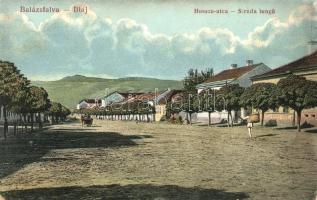 1917 Balázsfalva, Blasendorf, Blaj; Hosszú utca / Strada lunga / street (EK)