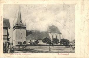 Bánffyhunyad, Huedin; Református templom. Csoma Sándor kiadása / Calvinist church (szakadás / tear)