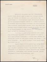 1930 Krausz Simon (1876-1938) legendás bankár, tőzsdespekuláns saját kézzel aláírt levele melyben gr...