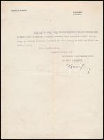 1930 Krausz Simon (1876-1938) legendás bankár, tőzsdespekuláns saját kézzel aláírt levele melyben gr...