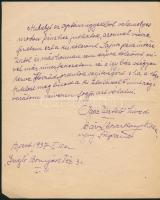 1937 Báró Thoroczkay Viktor nyugalmazott főispán saját kézzel írt, pénzkölcsönt kérő levele Kegyelme...
