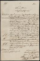 1845 Az esztergomi sörfőzési jog megszerzésére irányuló kérelem tárgyában írt 2 db levél, 2 oldalon, szép állapotban