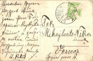 1914 Szerbszentmárton, Sanmartinu Sarbesc; Régi szerb templom, Dositej Obradovic szerb írónak emelt ...