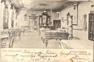 1907 Kevevára, Temeskubin, Kovin; Hoffmann szálloda, belső, biliárd asztal / hotel interior, billiard table (fl)