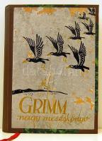 cca 1940 Grimm nagy meséskönyv képekkel (néhol gyermekrajzokkal)