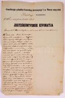 1848 Eszterházy hercegség köpcsényi uradalmában lezajlott zsóbeli per jegyzőkönyvének kivonata 4p.