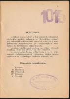 1942 Bp., Tábori étrendek, tábori szakácskönyv, korabeli katonai könyvtári pecséttel, jó állapotban,...