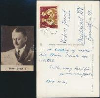 1959 Vadas Gyula, a Nemzeti Sport korábbi főszerkesztőjének üdvözlő sorai és aláírása levelezőlapon