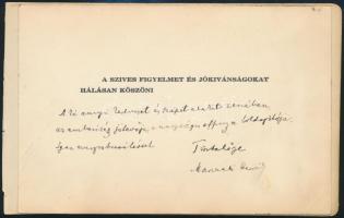cca 1900 Marczali (Morgenstern) Henrik (1856-1940) történetíró, egyetemi tanár háromsoros, saját kézzel írt és aláírt köszönő üdvözlete jókívánság kártyán