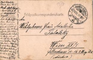 1915 Az ordonánc motoros a Dunán, motorcsónak. Kézzel rajzolt / Ordonnanz Motorboot auf der Donau K....