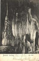 1903 Mézged, Meziad; Pestera Meziad / Meziádi (Mézgedi) cseppkőbarlang, az oltár / stalactite cave interior, altar