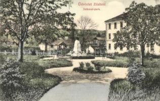 1911 Zilah, Zalau; Szikszai park, emlékmű. Kiadja Seres Samu / park, monument (EK)