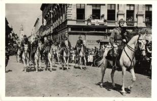 1940 Szatmárnémeti, Szatmár, Satu Mare; bevonulás / entry of the Hungarian troops + 1940 Szatmárnémeti visszatért So. Stpl.