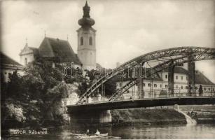 1940 Győr, Rába híd, templom. Knöpfmacher J. felvétele