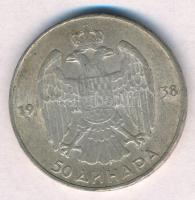 Jugoszlávia 1938. 50D Ag "II. Péter" T:2,2- patina
Yugoslavia 1938. 50 Dinara Ag "Pe...