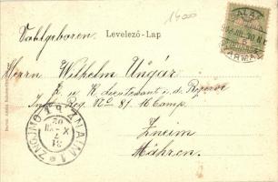 1902 Kékkő, Blauenstein, Modry Kamen; Kálvária a várhegyen. Kiadja Darvai Armin, szecessziós virágos...