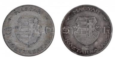 1947. 5Ft Ag "Kossuth" (2x) T:2,2- patina