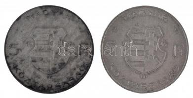 1947. 5Ft Ag "Kossuth" (2x) T:2,2- patina, ph