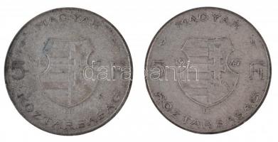 1947. 5Ft Ag "Kossuth" (2x) T:2,2- patina