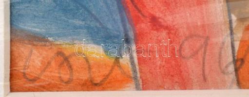 Cs. Németh Miklós (1934-2012): Kettős portré, akvarell, papír, jelzett, paszpartuban, 20×30 cm