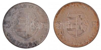 1947. 5Ft Ag "Kossuth" (2x) T:2,2- patina