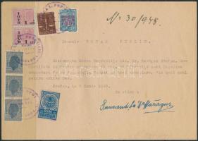 Románia kis okmánybélyeg tétel + 1 dokumentum