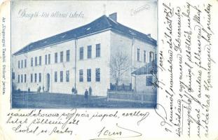 1903 Ungvár, Uzshorod, Uzhorod; Drugeth téri állami iskola. Az Ungmegyei Tanítói Otthon javára / square, school (kopott sarkak / worn corners)