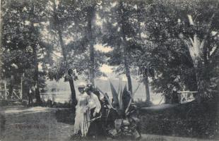 1907 Püspökfürdő, Szentlászlófürdő, Baile 1 Mai (Nagyvárad); park. Rákos Vilmos kiadása / park