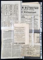 1840-1860 Hajózással kapcsolatos újsághirdetések, kivágásokon 5 db