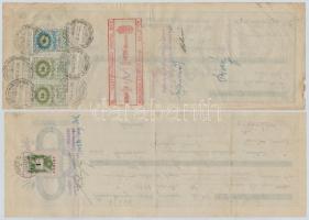 Sárbogárd / Simontornya / Tápióság 1946-1950. 11db-os kitöltött váltó tétel, illetékbélyeggel, bélye...