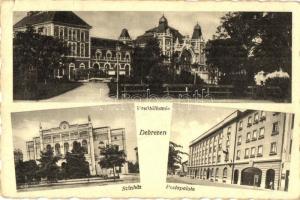 Debrecen - 8 db régi városképes lap / 8 pre-1945 town-view postcards