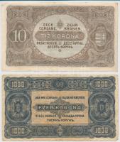1920. 10K + 1923. 1000K nyomdahely jelölés nélkül T:III,III-
