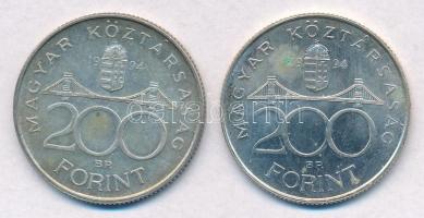 1994. 200Ft Ag "Deák" (2x) T:2 kis patina