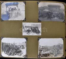 cca 1910-1940 Családi fotóalbum, cserkész jamboree, város és tájképek, több mint 150 fotóval, vegyes...