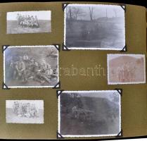 cca 1910-1940 Családi fotóalbum, cserkész jamboree, város és tájképek, több mint 150 fotóval, vegyes...