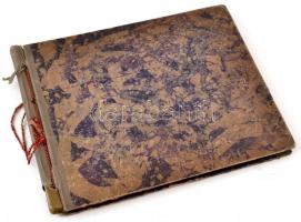 cca 1910-1940 Családi fotóalbum, cserkész jamboree, város és tájképek, több mint 150 fotóval, vegyes...