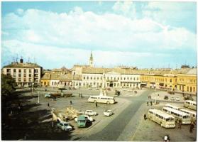 10 db modern magyar városképes lap; tömegközlekedési eszközök Budapesten és vidéken, villamosok, aut...