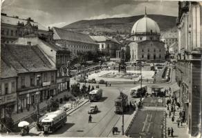 10 db modern magyar városképes lap; tömegközlekedési eszközök Budapesten és vidéken, villamosok, aut...