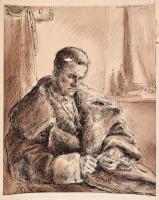 Komjáti-Wanyerka Gyula (1894-1958): Toll faragó. Rézkarc, papír, jelzett, 21x17 cm