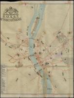 1934 Székesfővárosi Autóbuszüzem - térképes tájékoztató az autóbuszvonalakról