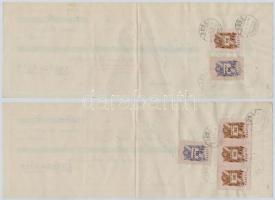 Budapest ~1943. 7db kitöltött váltó, hátoldalán bélyegekkel T:III