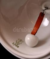 Wallendorf asztali csengő, részben kézzel festett, jelzett, apró kopásokkal, m: 12 cm