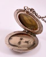 Ezüst (Ag.) nyaklánc fényképtartós medál, jelzett, nettó:8,8 g