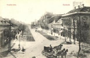 1911 Szolnok, Szapáry utca, lovashintó, könyvnyomda és könyvkötészet (EK)