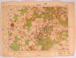 1942 Devecser és környékének katonai térképe, kiadja: M. Kir. Honvéd Térképészeti Intézet, hajtott, szakadással, 47×63 cm