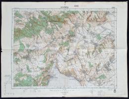 1936 Veszprém és környékének térképe, kiadja: M. Kir. Honvéd Térképészeti Intézet, hajtott, szakadással, 47×63 cm